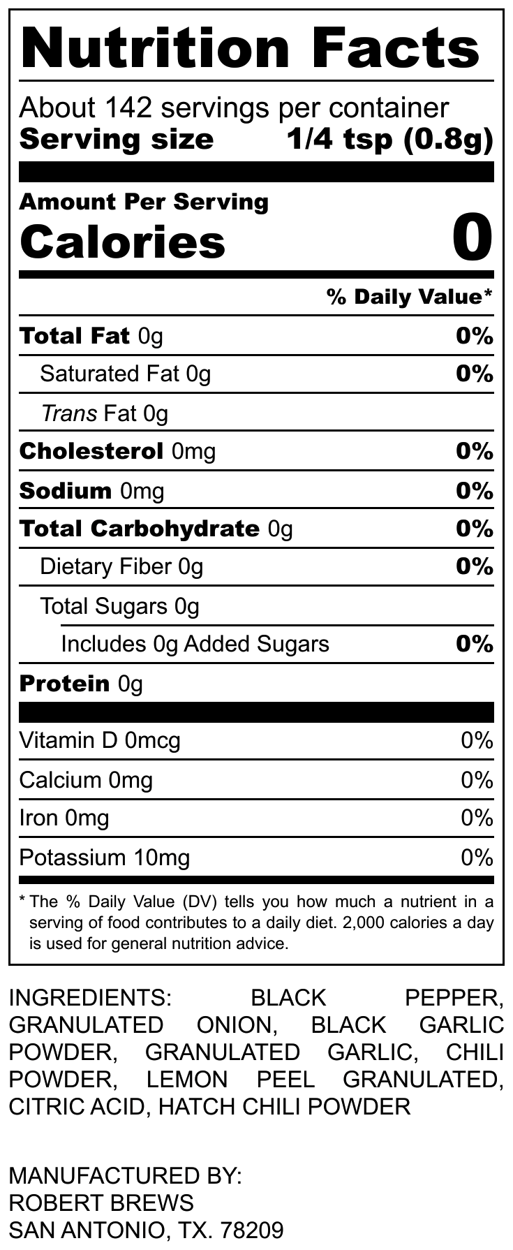 Salt Free Lemon Pepper w/ Black Garlic 4oz