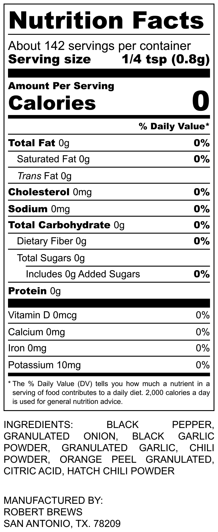 Salt Free Orange Pepper with Black Garlic 4oz
