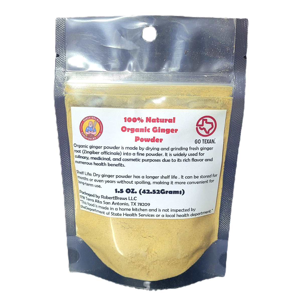 Ginger Powder 100% Organic 1.5 oz.