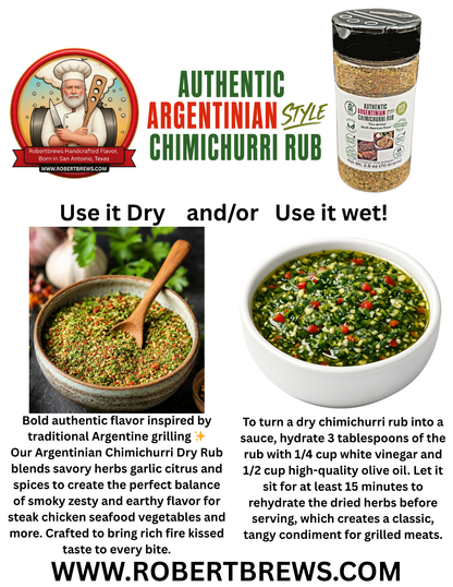 Authentic Argentinian Chimichurri Style Rub 2.5oz Shaker