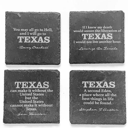 Founders of Texas Black Slate Coasters Set of 4