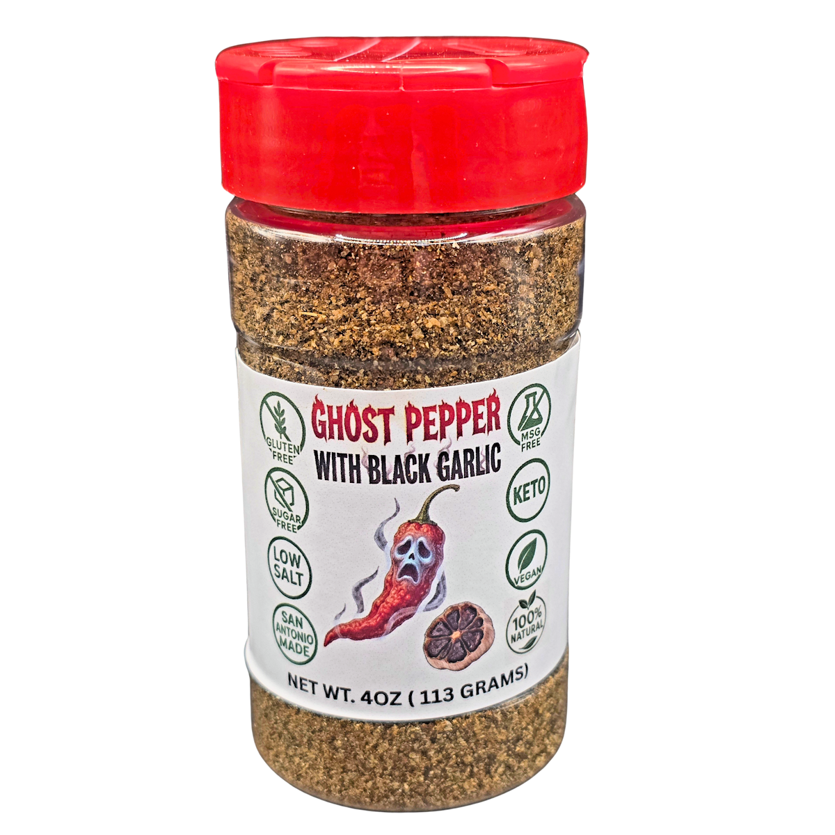 Ghost Pepper  with Black Garlic 4oz Shaker Bottle