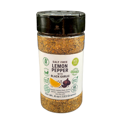 Salt Free Lemon Pepper w/ Black Garlic 4oz Shaker Bottle